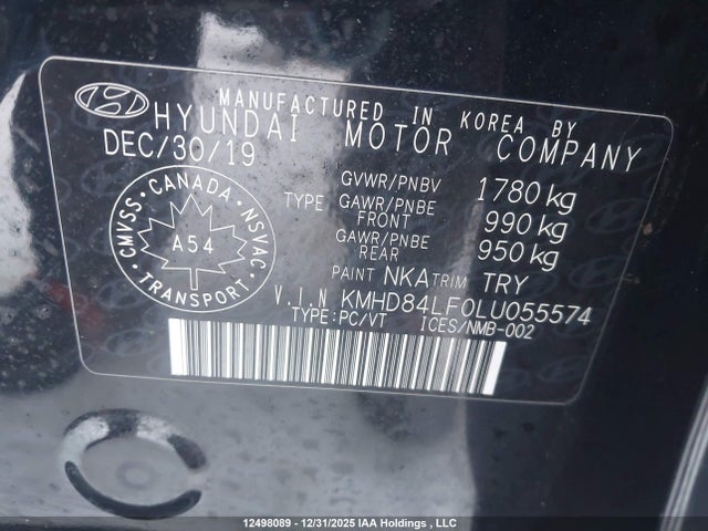 KMHD84LF0LU055574 Hyundai Elantra Preferred Auto Ivt
