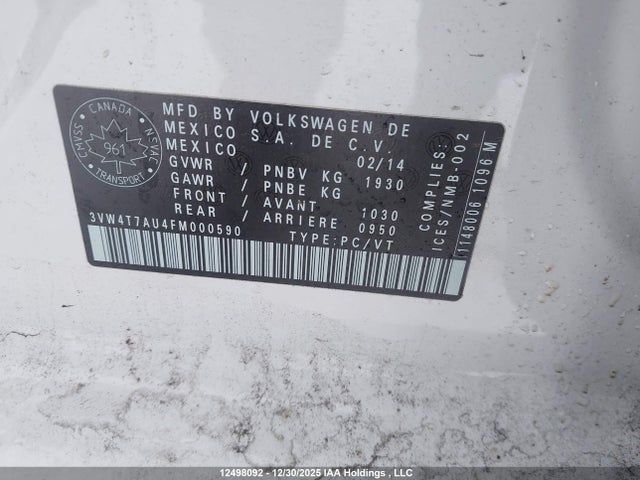 3VW4T7AU4FM000590 Volkswagen GTI