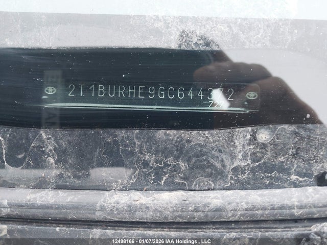 12498166 :رقم المزاد ، 2T1BURHE9GC644372 vin ، 2016 Toyota Corolla مزاد بيع