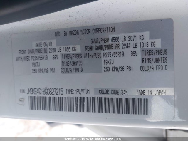 JM3KE4DY8G0827215 Mazda CX-5 GT