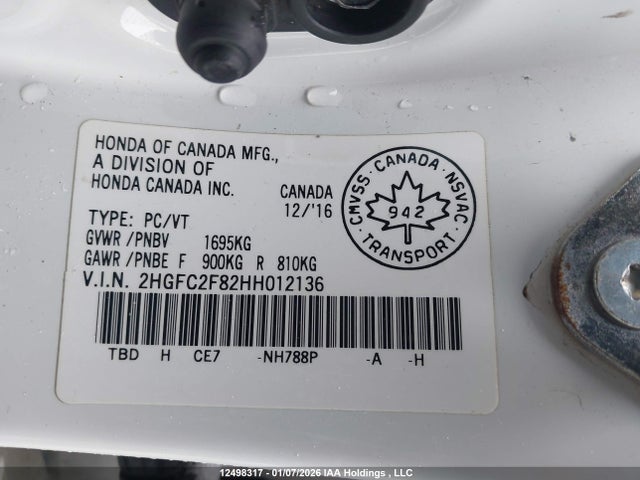 Honda Civic 2017 2HGFC2F82HH012136 Image 9