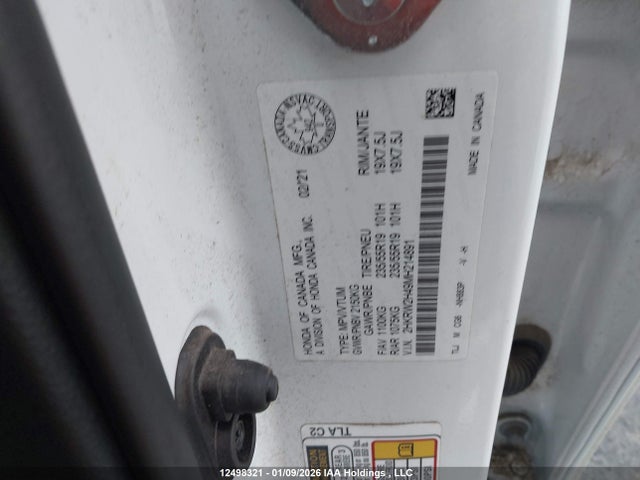 12498321 :رقم المزاد ، 2HKRW2H49MH214891 vin ، 2021 Honda Cr-v مزاد بيع