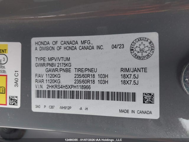 Honda CR-V 2023 2HKRS4H5XPH118966 Image 9