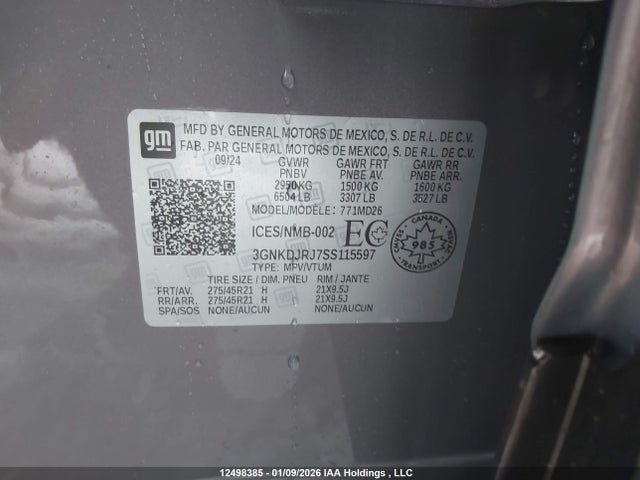 3GNKDJRJ7SS115597 Chevrolet Blazer Ev Rs Awd