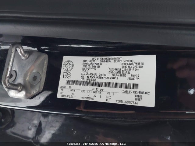 1FMCU9GD6HUE79832 Ford ESCAPE SE