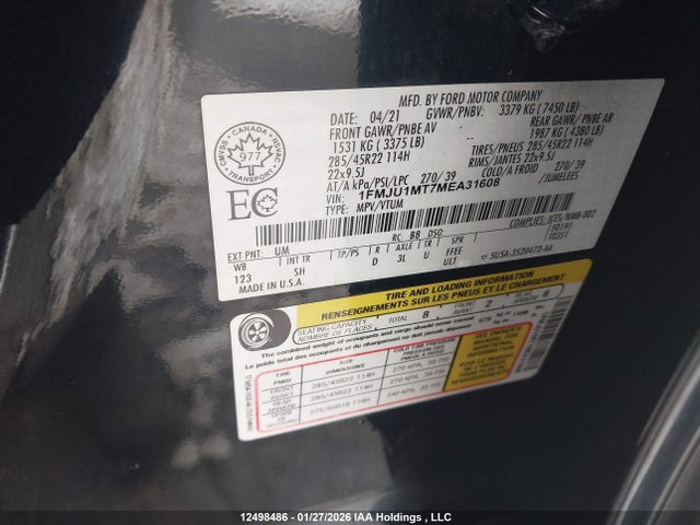 1FMJU1MT7MEA31608 Ford Expedition Platinum