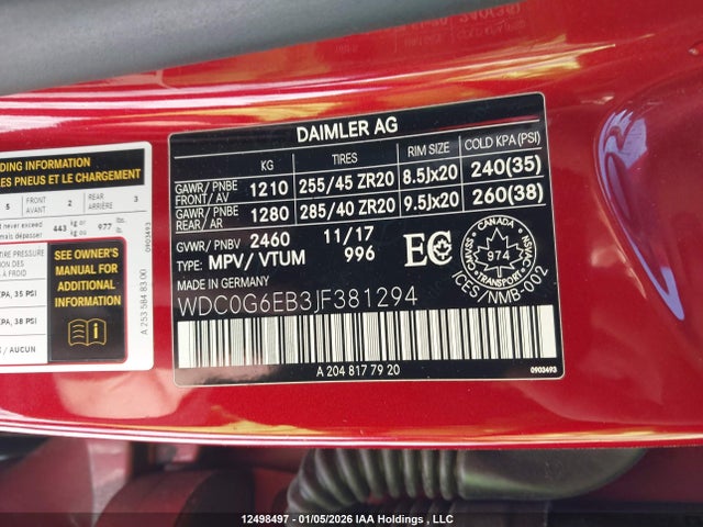 WDC0G6EB3JF381294 Mercedes-Benz Amg Gla 43 4matic