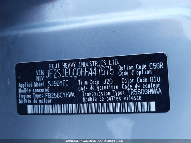 JF2SJEUC0HH447675 Subaru Forester 2.5i Touring