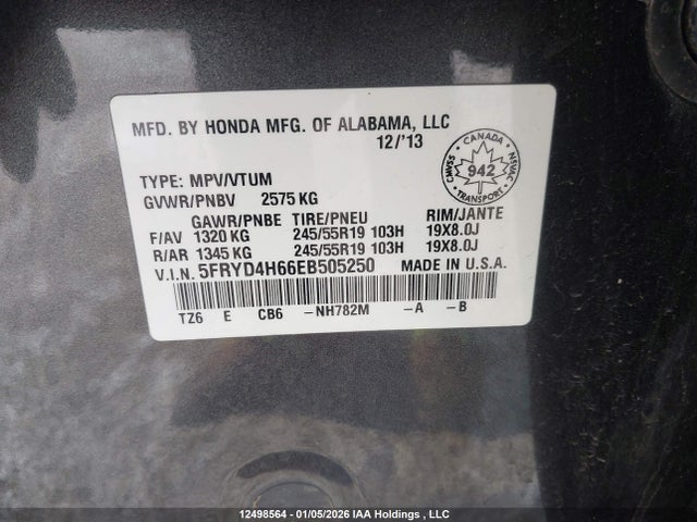 Acura Mdx Technology Package 2014 5FRYD4H66EB505250 Image 9