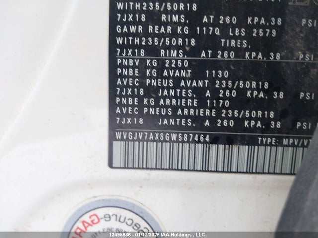 WVGJV7AX8GW587464 Volkswagen Tiguan Comfortline/highline/special Edition