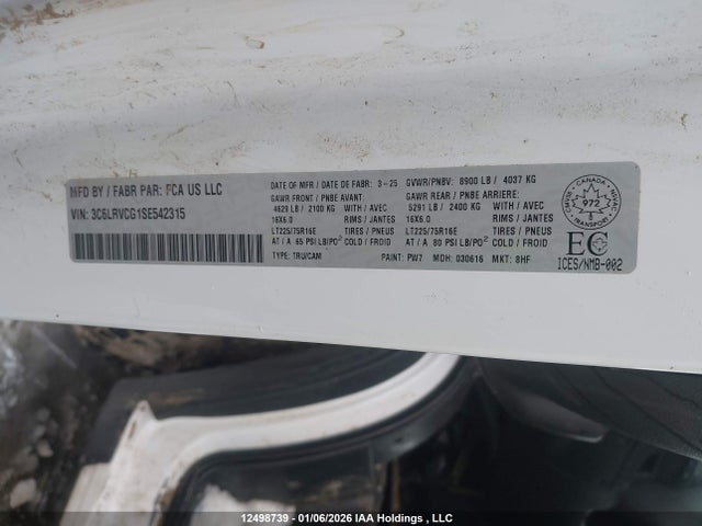 3C6LRVCG1SE542315 RAM Promaster 2500 2500 High