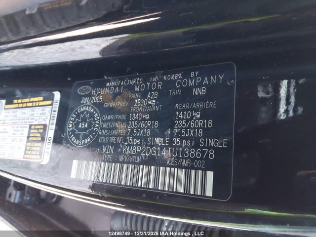 KM8P2DG14TU138678 Hyundai Santa Fe Preferred