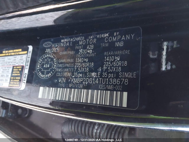 KM8P2DG14TU138678 Hyundai Santa Fe Preferred