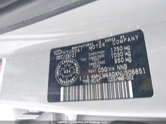 KMHLM4AGXNU306851 Hyundai Elantra Preferred Ivt
