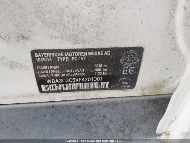 Продаж на аукціоні авто 2015 Bmw 320 I Xdrive, vin: WBA3C3C5XFK201301, номер лоту: 12498853