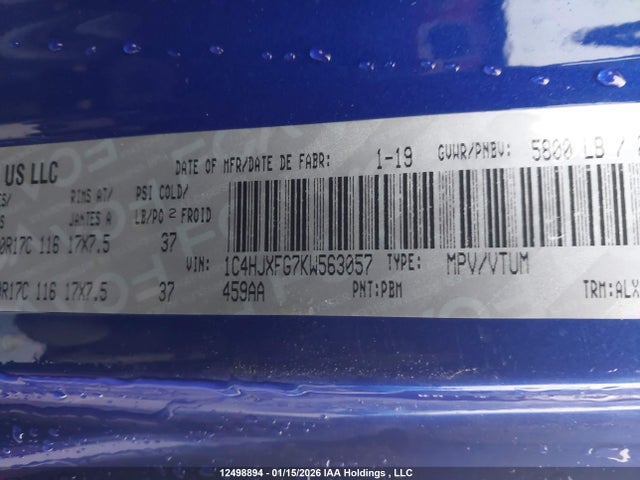 Продаж на аукціоні авто 2019 Jeep Wrangler Unlimited Rubicon, vin: 1C4HJXFG7KW563057, номер лоту: 12498894