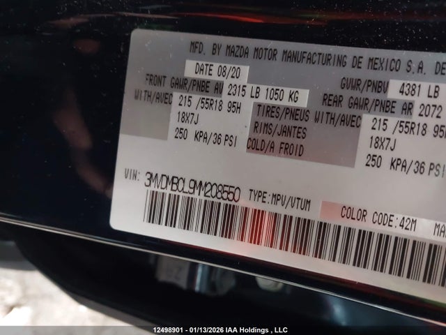 Продажа на аукционе авто 2021 Mazda Cx-30 Gs, vin: 3MVDMBCL9MM208550, номер лота: 12498901