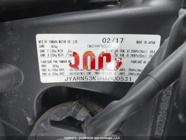 JYARN53N9HA000531 Yamaha FZ09