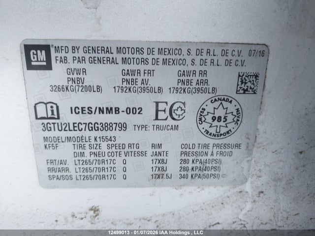 3GTU2LEC7GG388799 GMC SIERRA 1500