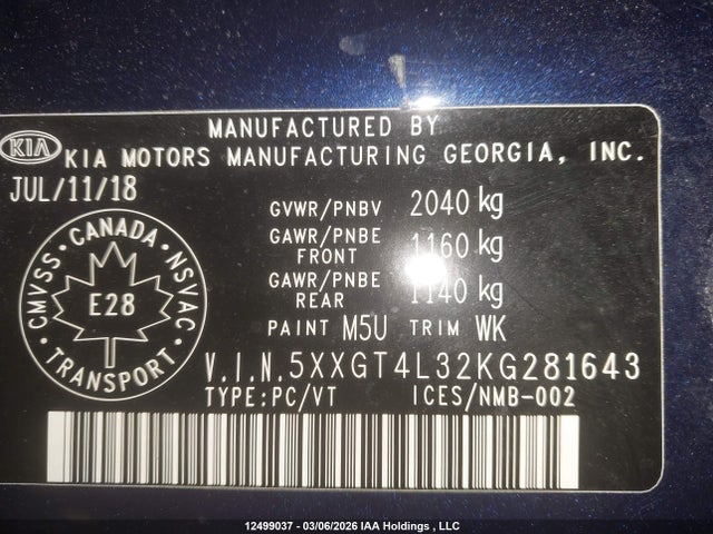 5XXGT4L32KG281643 KIA OPTIMA LX/S
