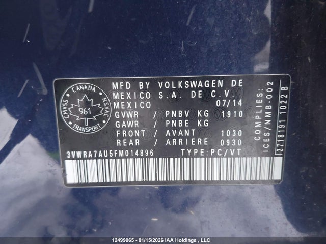 3VWRA7AU5FM014896 Volkswagen Golf Tdi