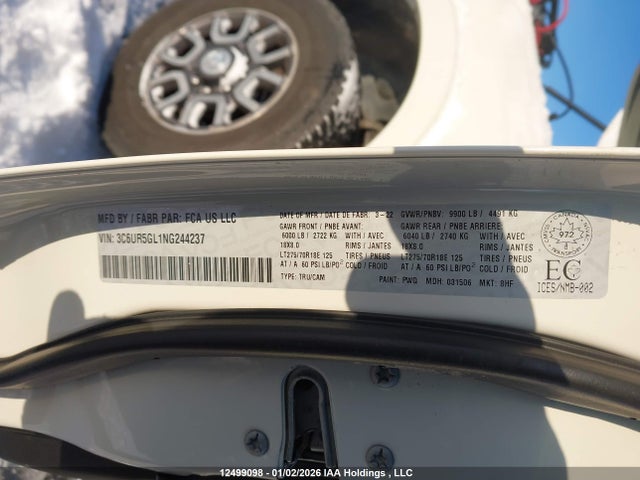 RAM 2500 Longhorn 2022 3C6UR5GL1NG244237 Image 9