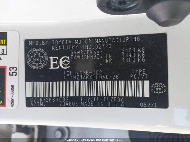 4T1NZ1AKXLU040726 Toyota Camry Trd/xse