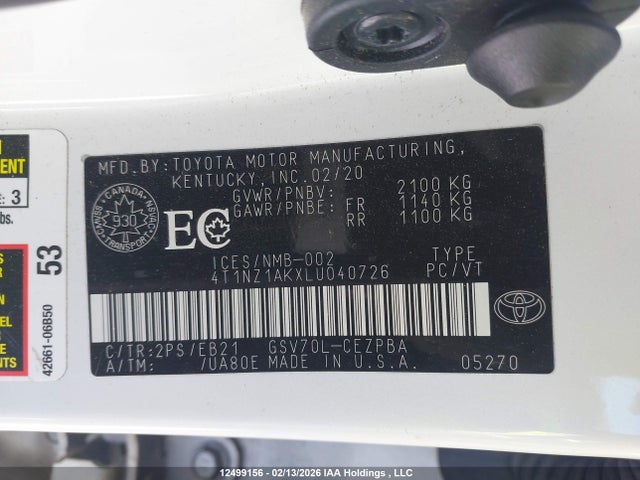 4T1NZ1AKXLU040726 Toyota Camry Trd/xse