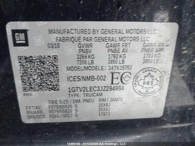 1GTV2LEC3JZ284984 GMC SIERRA 1500