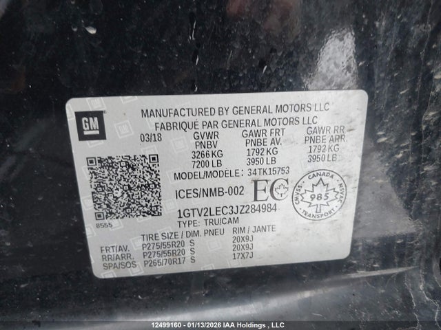 1GTV2LEC3JZ284984 GMC SIERRA 1500