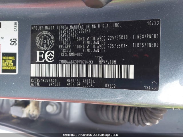 7MUDAABG3PV078493 Toyota Corolla Cross