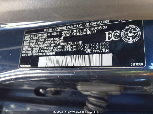 Volvo Xc60 T6/platinum 2015 YV4902RD0F2594964 Image 9