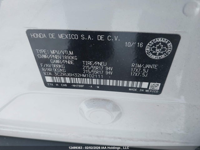 3CZRU6H32HM102111 Honda HR-V