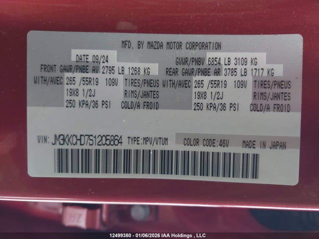 JM3KKCHD7S1205864 Mazda Cx-90 Premium Sport