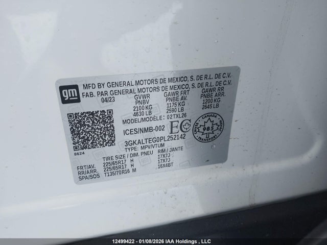 3GKALTEG0PL252142 GMC Terrain Sle
