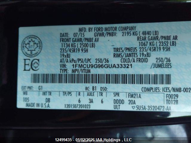 1FMCU9G96GUA33321 Ford ESCAPE SE