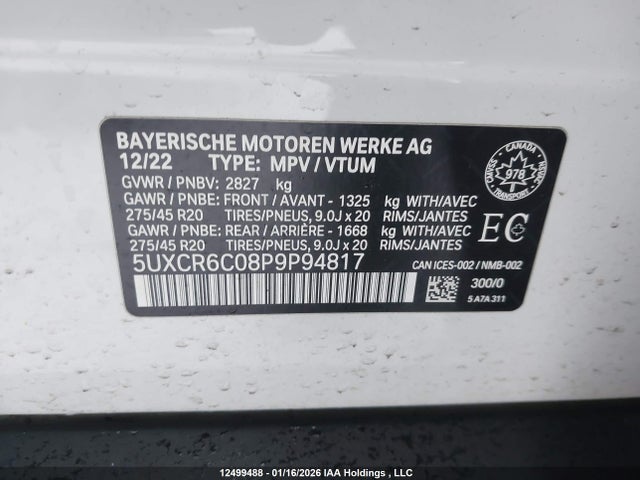 5UXCR6C08P9P94817 BMW X5 Xdrive40i