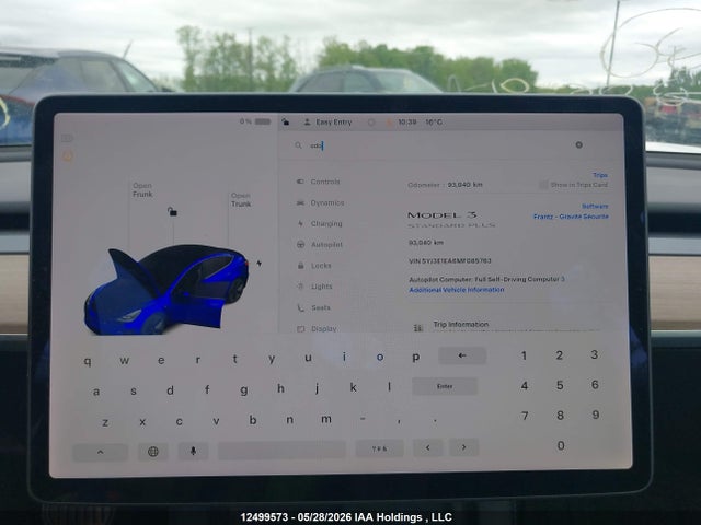 2021 Tesla Model 3 Standard Range/standard Range Plus მანქანა იყიდება აუქციონზე, vin: 5YJ3E1EA6MF085763, აუქციონის ნომერი: 12499573