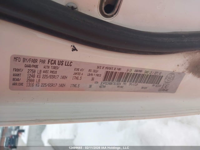 3C4PDCAB8KT815654 Dodge Journey Cvp/se