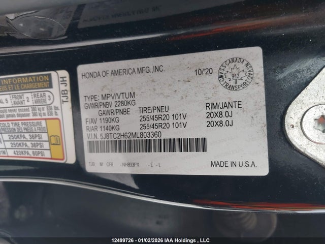 Acura RDX 2021 5J8TC2H62ML803360 Image 18