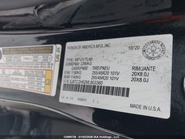 Acura RDX 2021 5J8TC2H62ML803360 Image 19