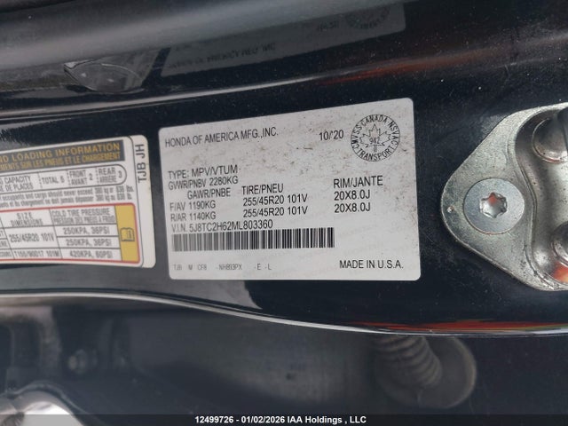 Acura RDX 2021 5J8TC2H62ML803360 Image 9