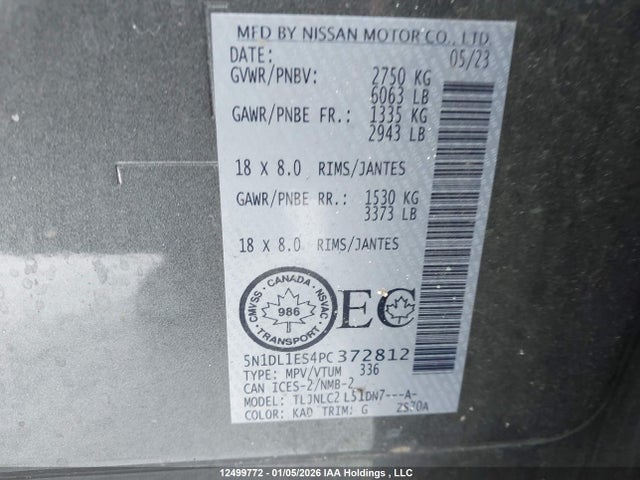 5N1DL1ES4PC372812 Infiniti QX60 PURE