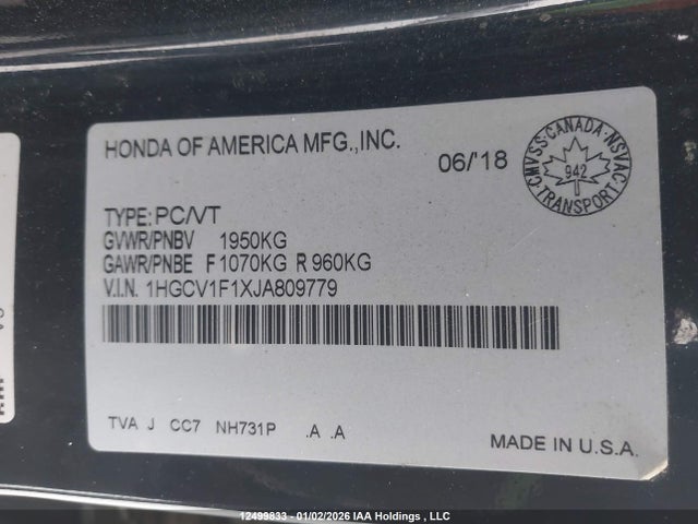 1HGCV1F1XJA809779 Honda ACCORD LX