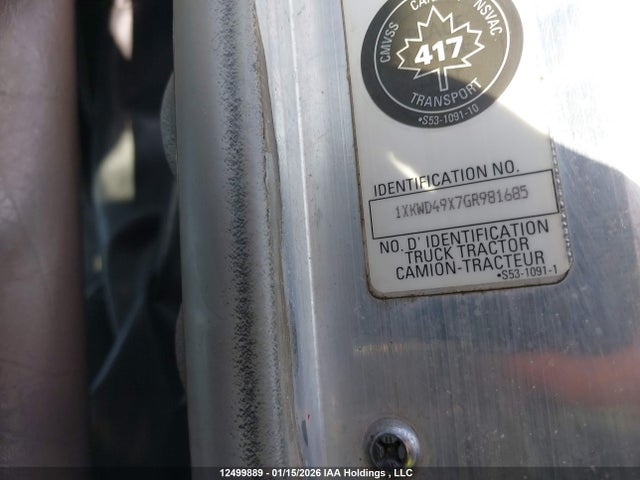 Продаж на аукціоні авто 2016 Kenworth W900, vin: 1XKWD49X7GR981685, номер лоту: 12499889