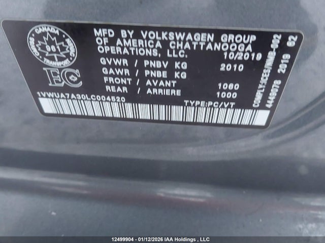 1VWUA7A30LC004520 Volkswagen Passat