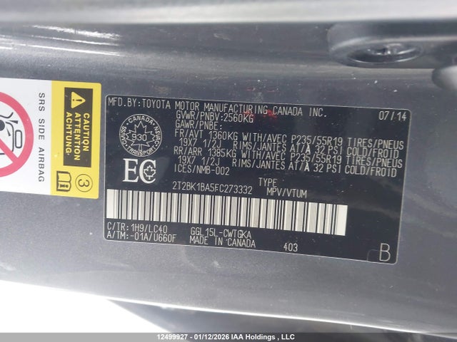 2T2BK1BA5FC273332 Lexus Rx 350/base/f Sport
