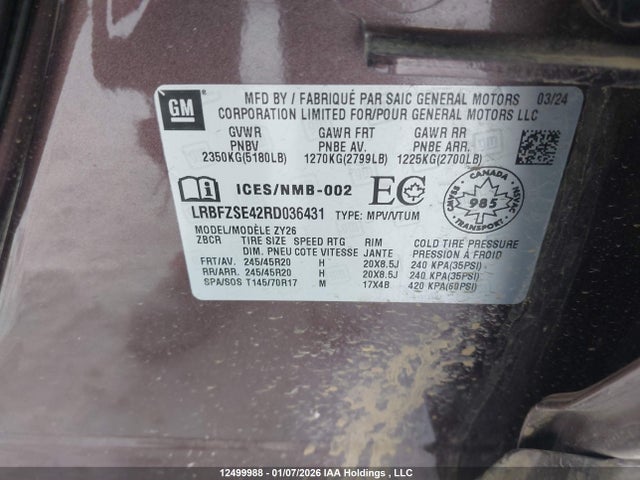 LRBFZSE42RD036431 Buick Envision Avenir