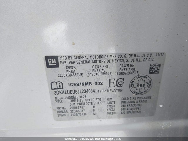 3GKALUEU6JL234084 GMC Terrain Sle Diesel