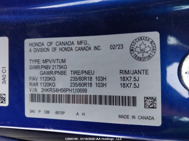 2HKRS4H56PH110699 Honda CR-V